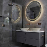 LED Spiegel Rund | Touch-Schalter | Anti-Beschlag-Funktion | Warmweißes Licht - Reyze Seria Simetria Model 8